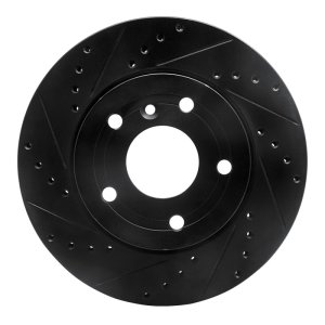 Land Rover Range Rover Brake Rotor (1) - Front Left - R1 Concepts - Drilled & Slotted - Black - `94-`02